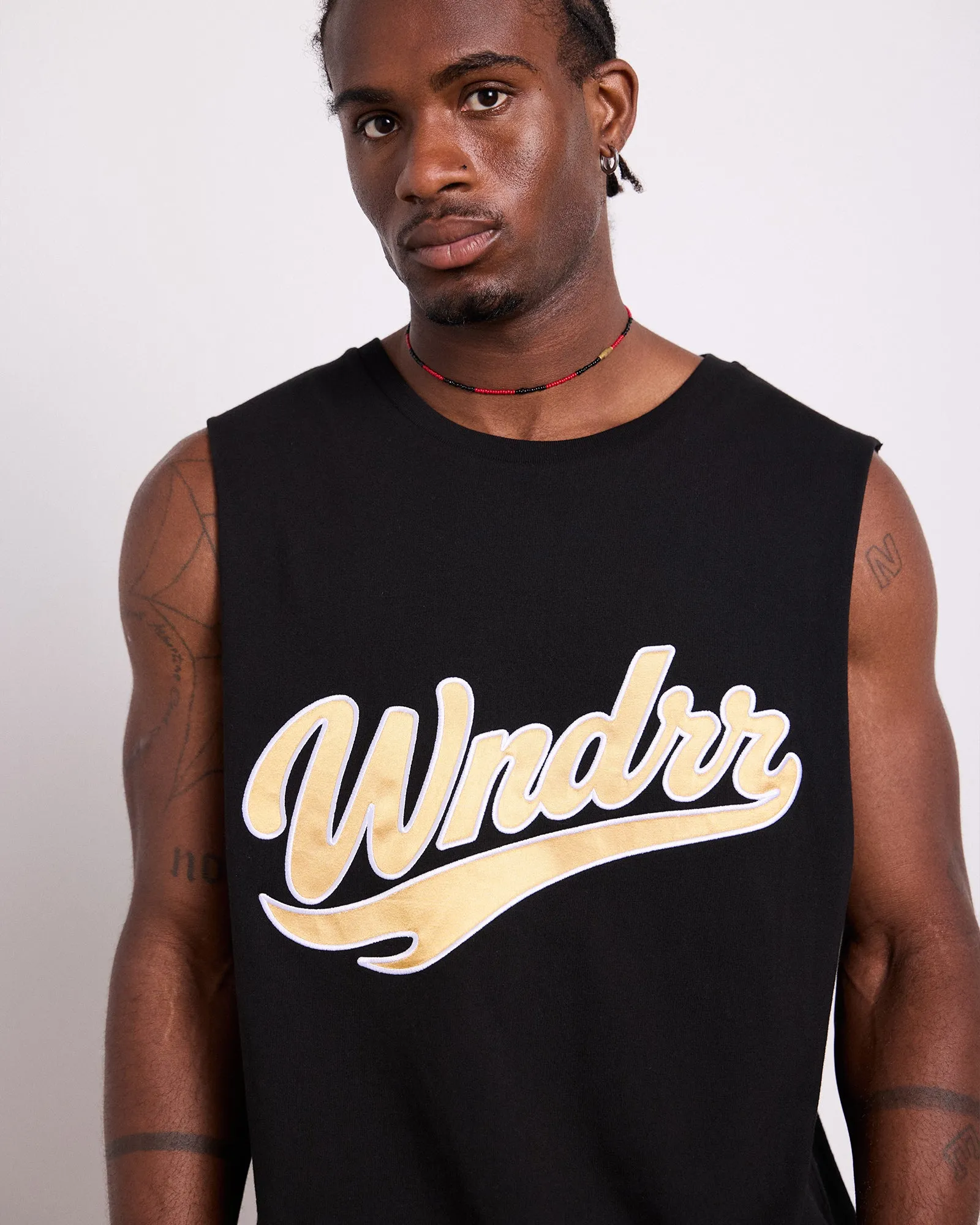 BRUSHBACK MUSCLE TOP - BLACK sold by WNDRR product image thumbnail 2