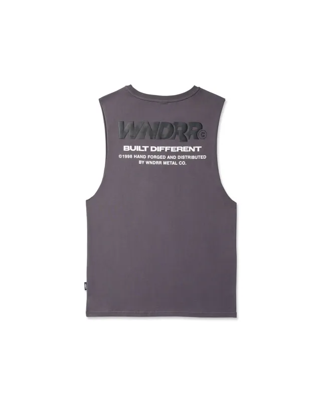 SHODO MUSCLE TOP - CHARCOAL made by WNDRR