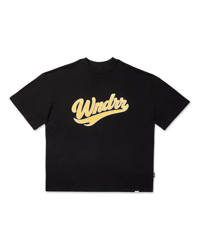 BRUSHBACK HEAVY WEIGHT TEE - BLACK sold by WNDRR