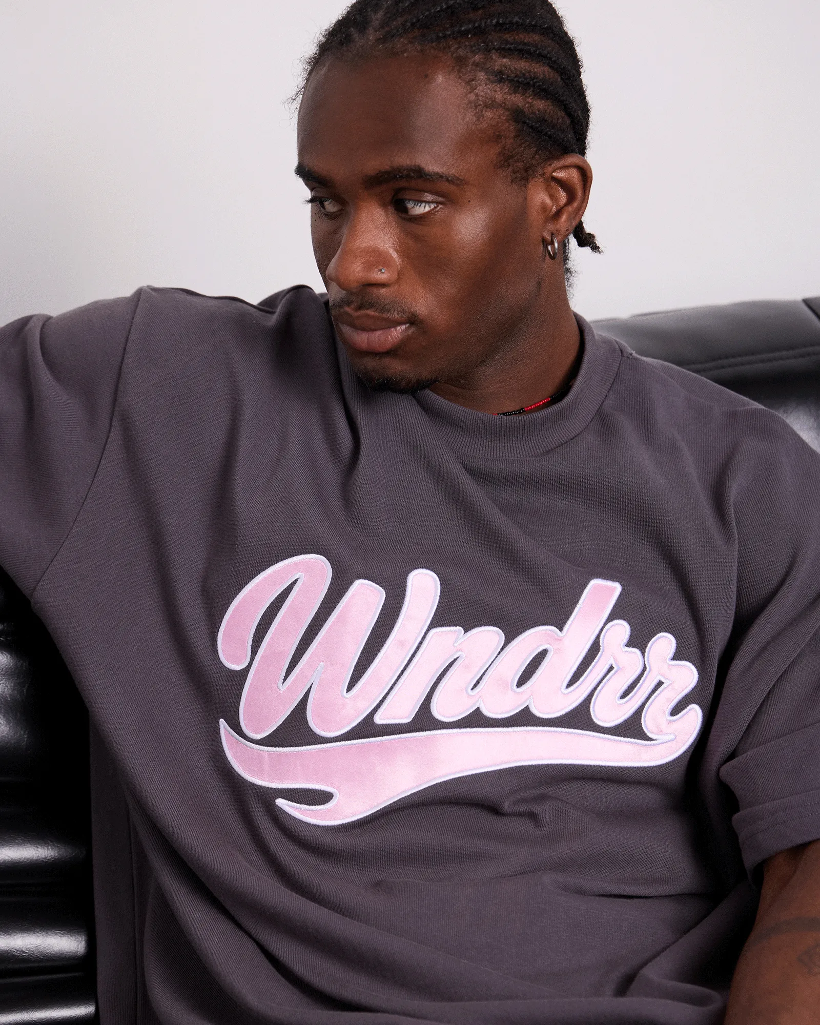 BRUSHBACK HEAVY WEIGHT TEE - CHARCOAL sold by WNDRR product image thumbnail 2