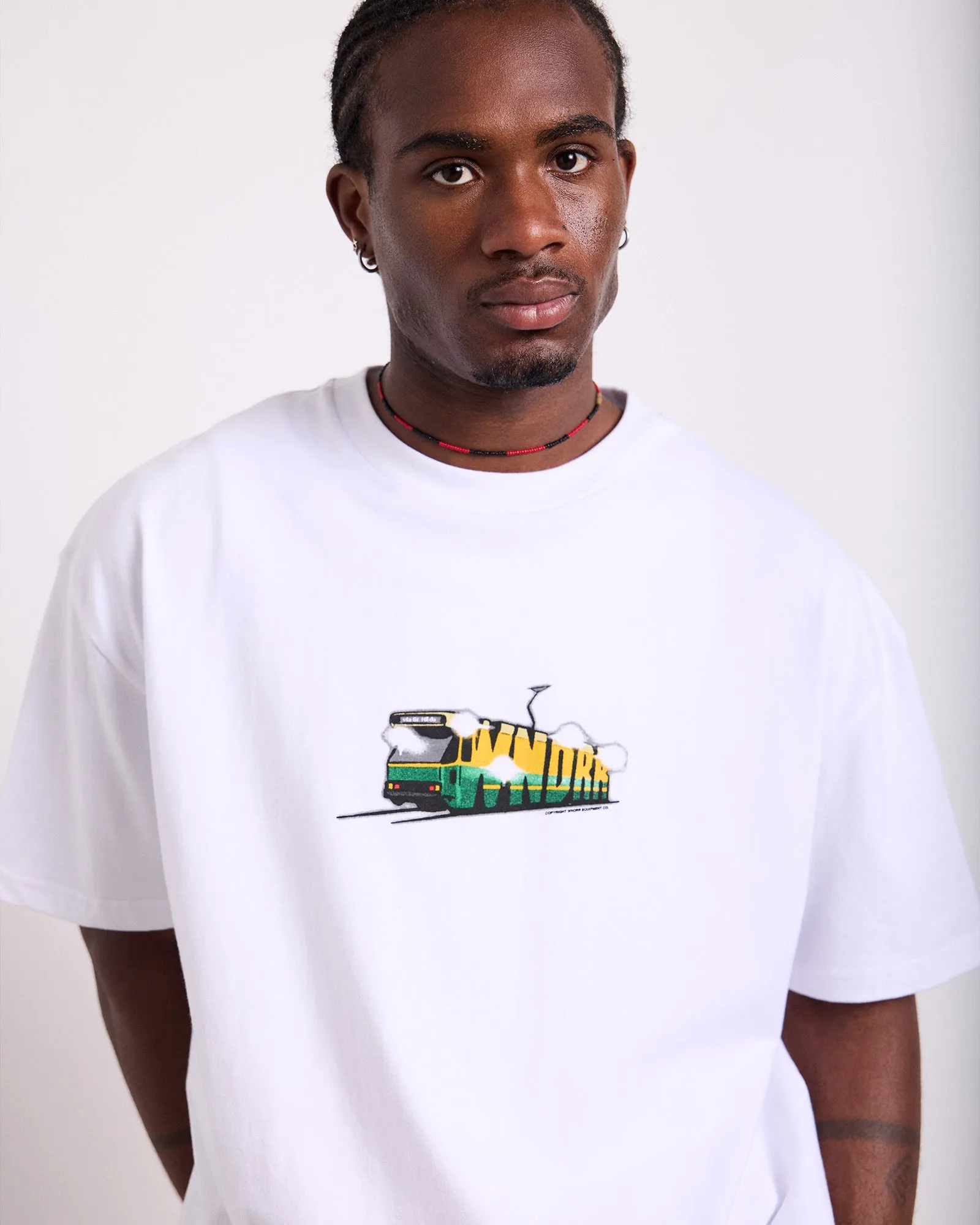 TRAM BOX FIT TEE - WHITE sold by WNDRR product image thumbnail 2