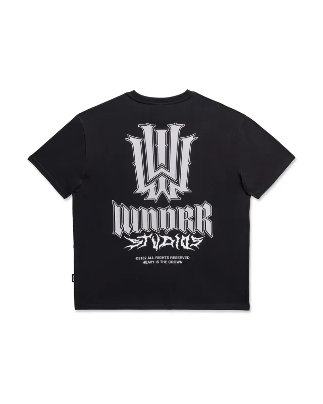BLEACH BOX FIT TEE - BLACK sold by WNDRR