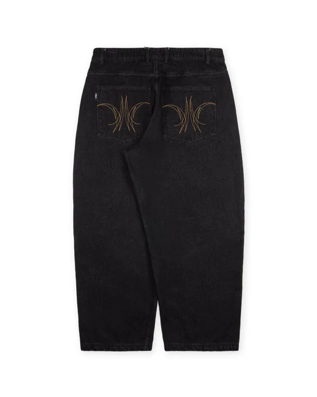BRONCO BAGGY JEAN - WASHED BLACK sold by WNDRR