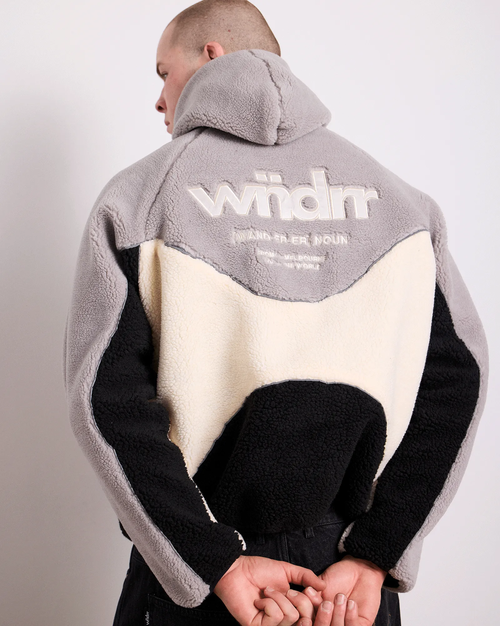 THE WORLD FLEECE JACKET - GREY/BLACK sold by WNDRR product image thumbnail 4