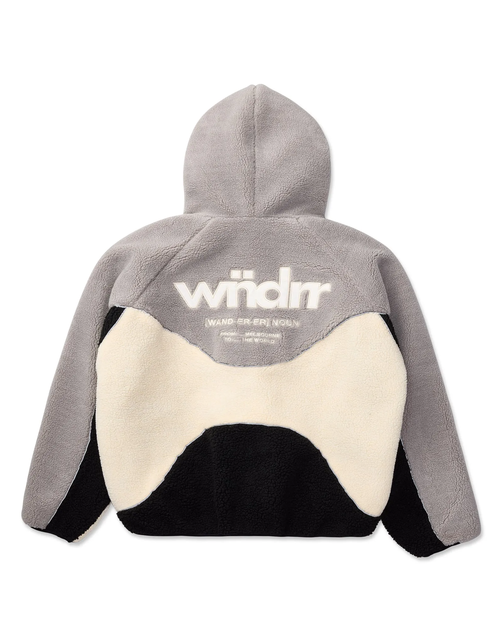 THE WORLD FLEECE JACKET - GREY/BLACK sold by WNDRR