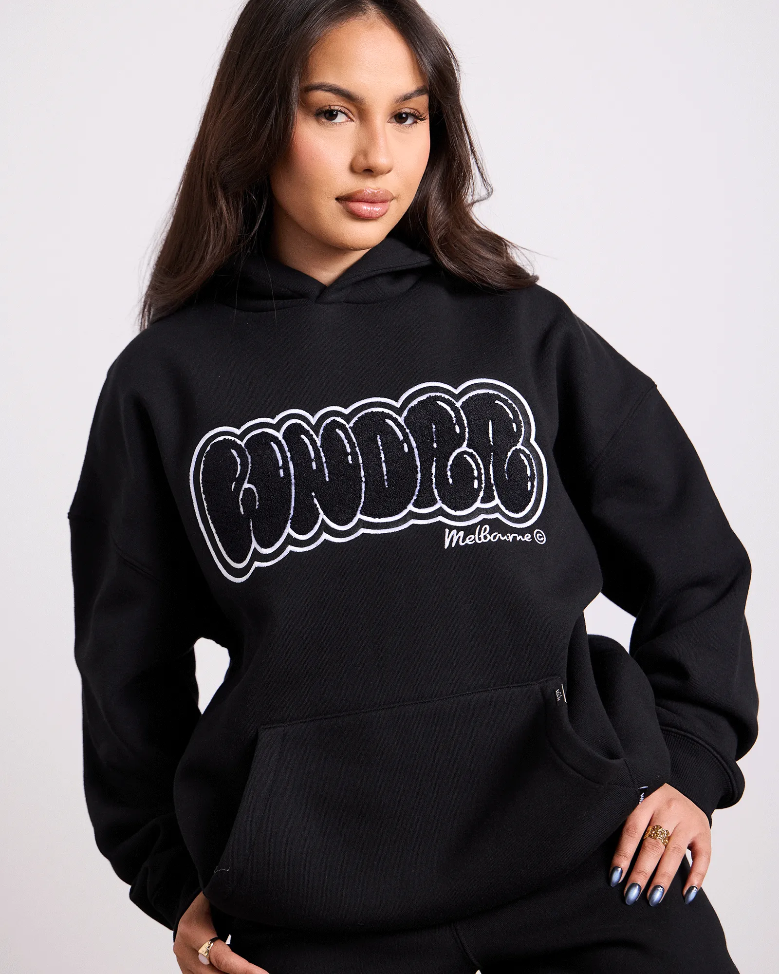 BLISSED HOOD SWEAT - BLACK/BLACK sold by WNDRR product image thumbnail 5
