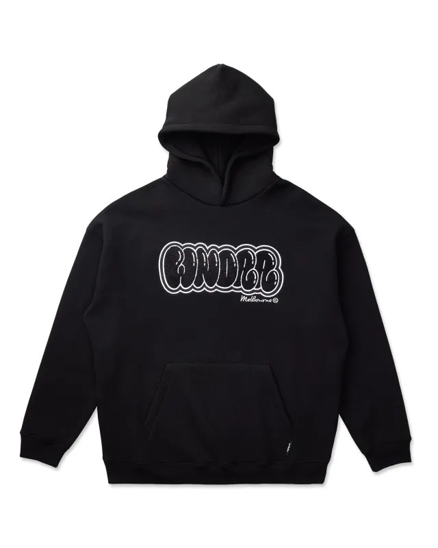 BLISSED HOOD SWEAT - BLACK/BLACK sold by WNDRR
