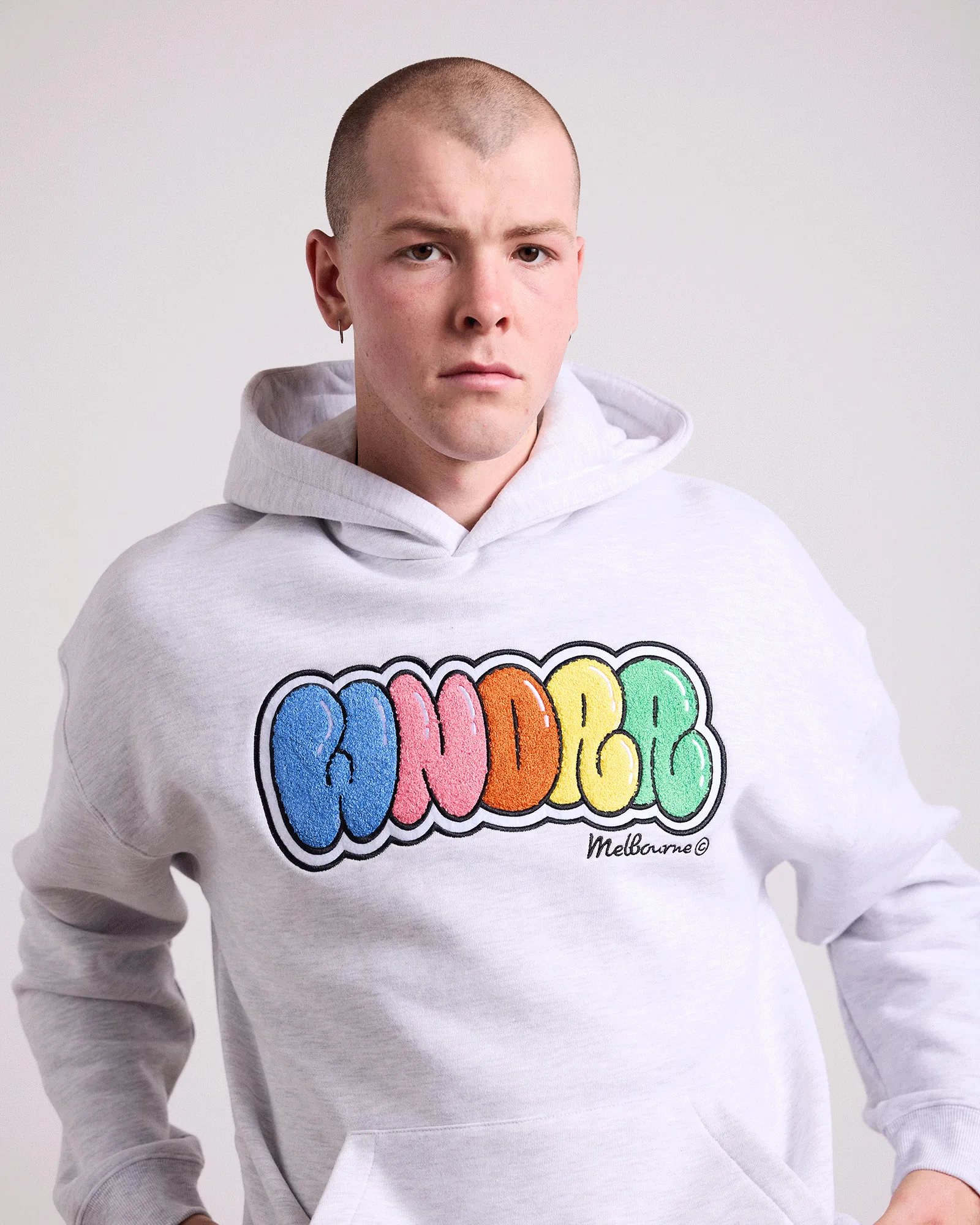BLISSED HOOD SWEAT - WHITE MARLE sold by WNDRR product image thumbnail 2
