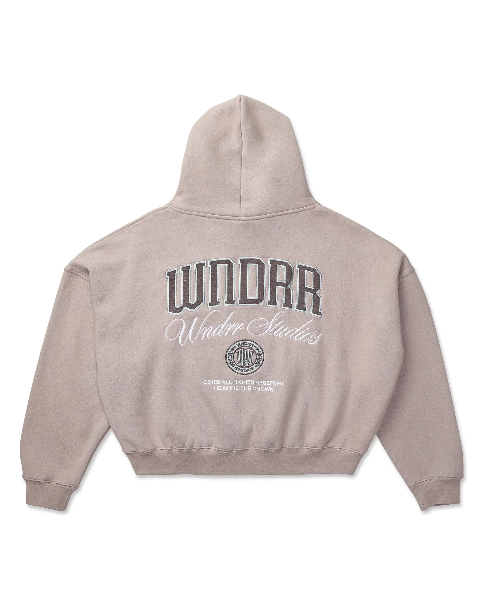 PAVILION CROPPED HOOD SWEAT - MOON GREY sold by WNDRR