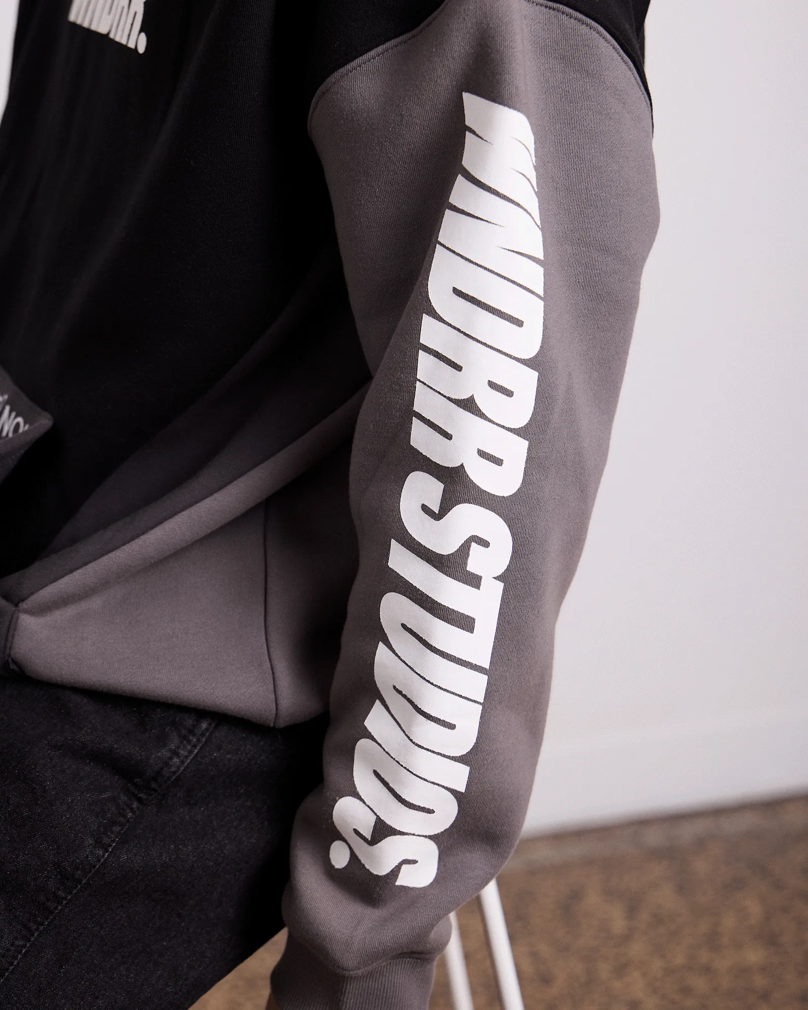 DRIFT PANEL HOOD SWEAT - BLACK/GREY sold by WNDRR product image thumbnail 5