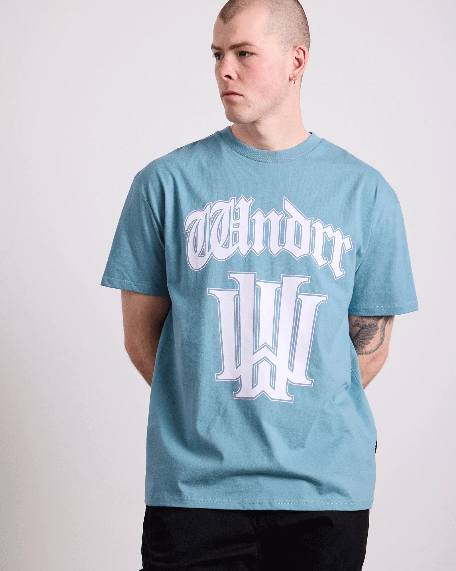 ARCHETYPE BOX FIT TEE - DUSK BLUE sold by WNDRR product image thumbnail 2