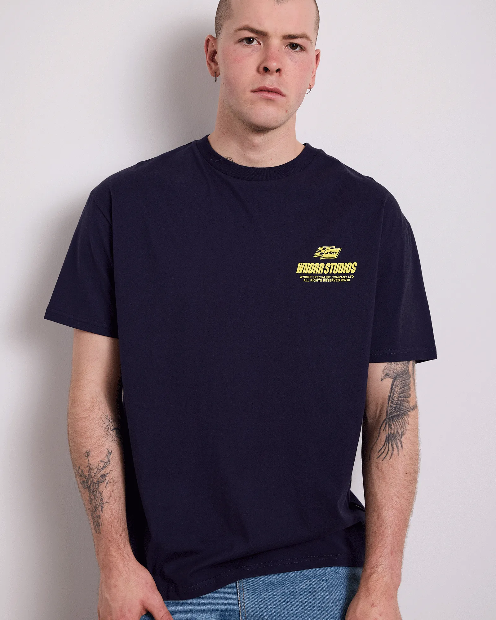APEX BOX FIT TEE - NAVY sold by WNDRR product image thumbnail 4