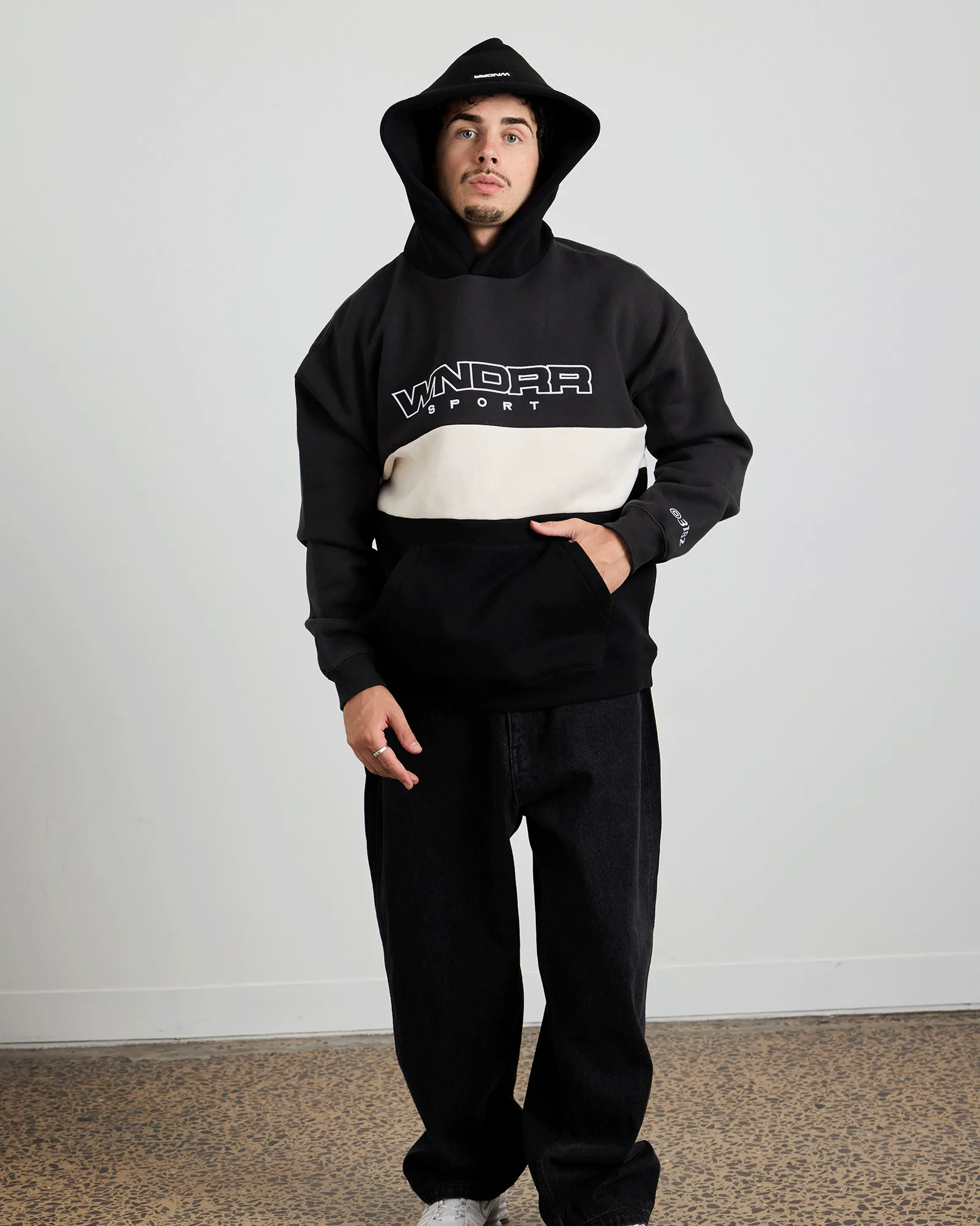 STARTER PANEL HOOD SWEAT - BLACK sold by WNDRR product image thumbnail 5