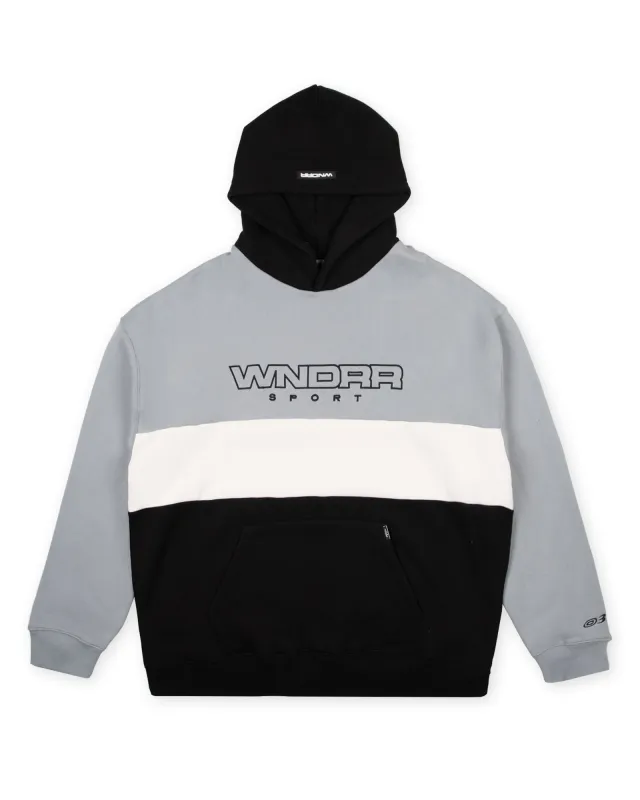 STARTER PANEL HOOD SWEAT - GREY/BLACK sold by WNDRR