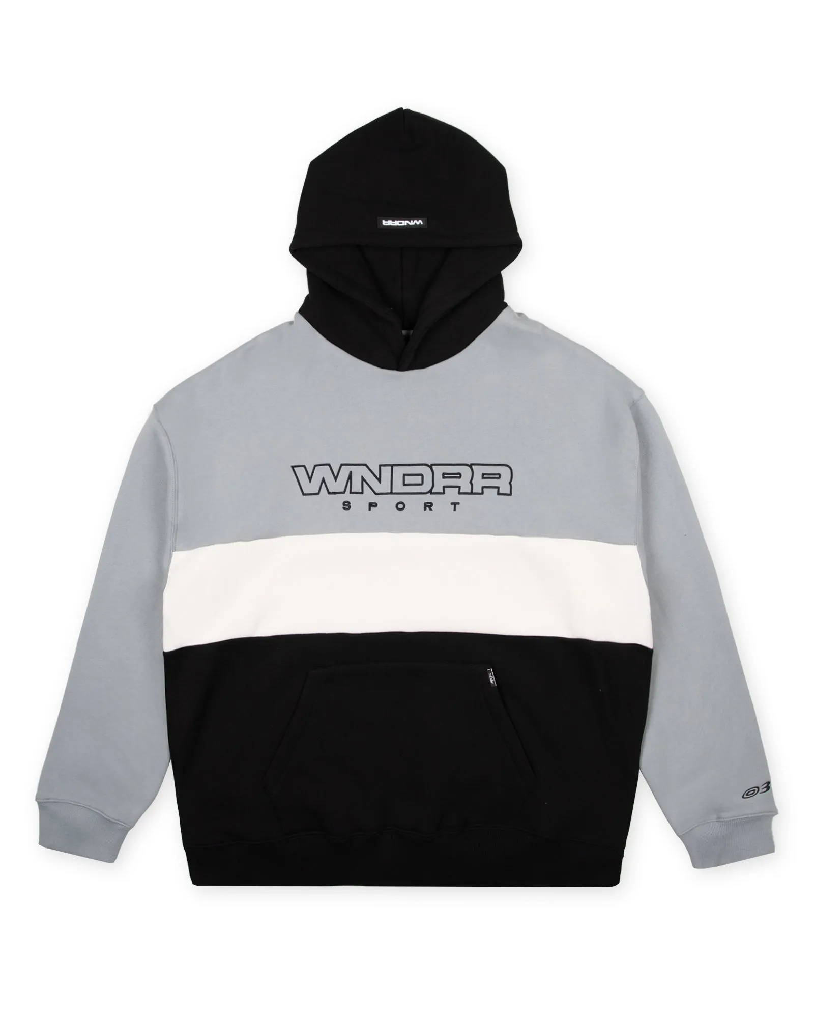 STARTER PANEL HOOD SWEAT - GREY/BLACK sold by WNDRR