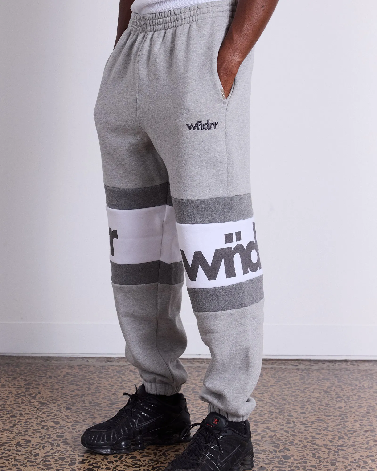 JUNCTION BAGGY TRACKPANT - GREY MARLE sold by WNDRR product image thumbnail 2