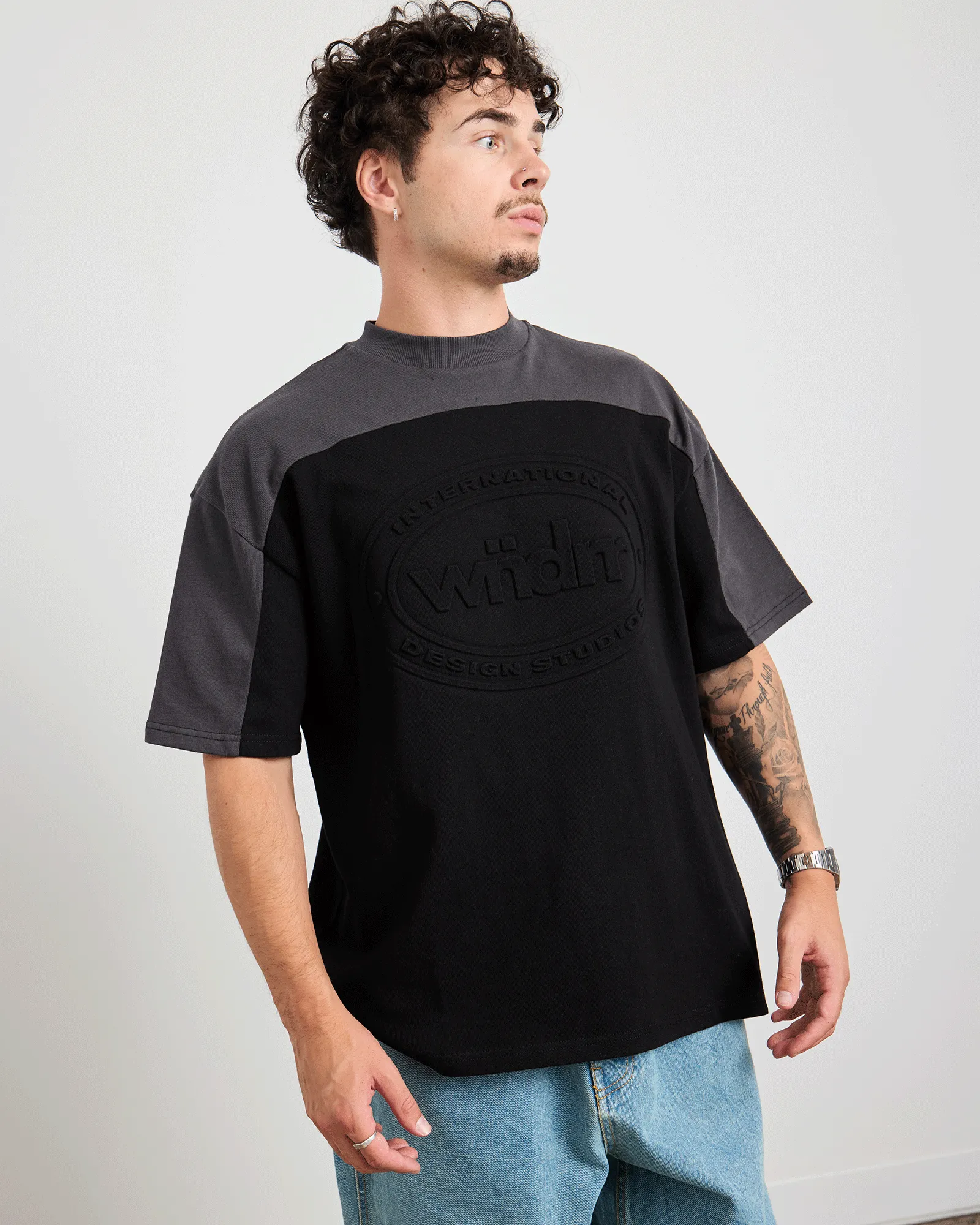 CREDIT PANEL HEAVY WEIGHT TEE - BLACK sold by WNDRR product image thumbnail 4