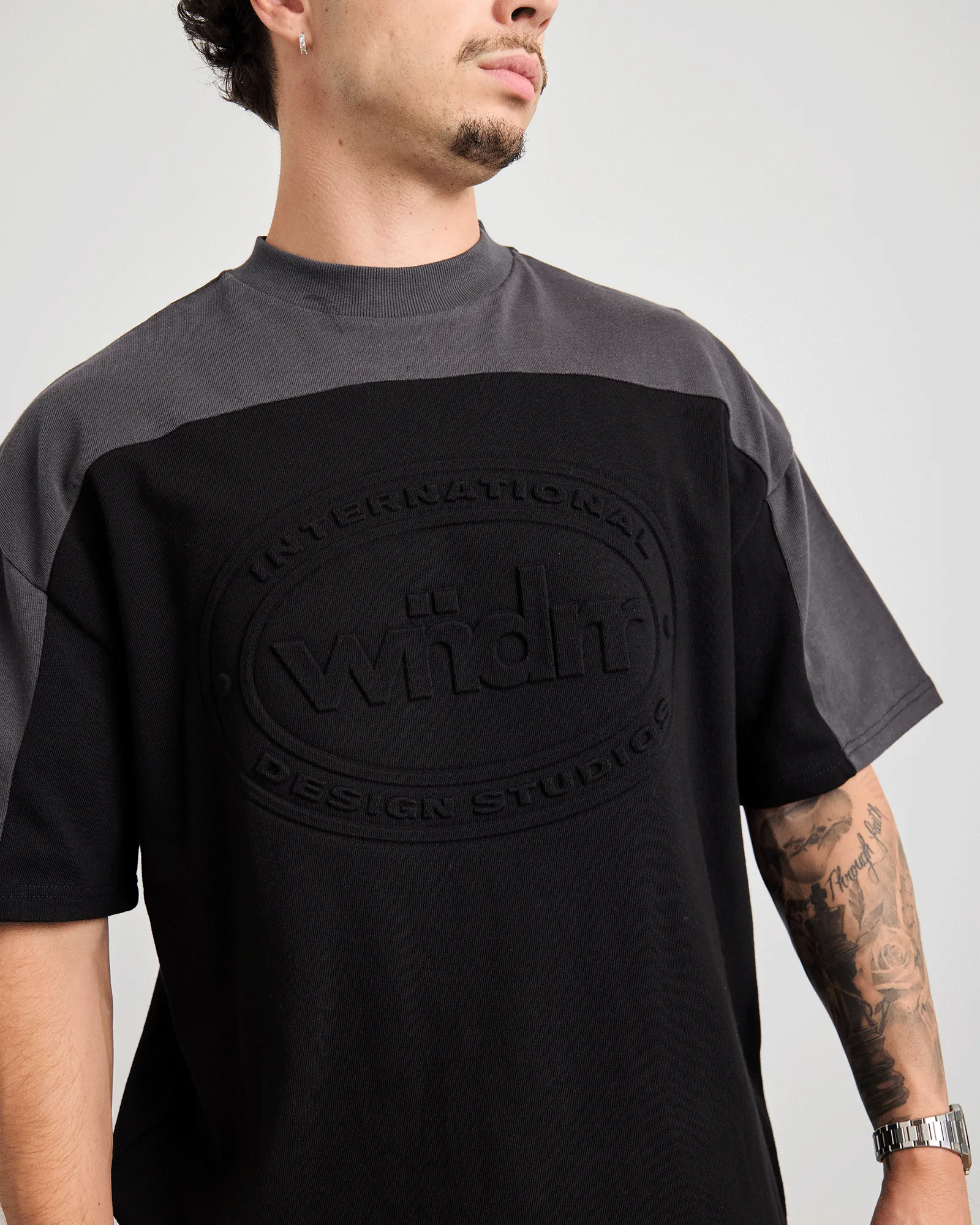 CREDIT PANEL HEAVY WEIGHT TEE - BLACK sold by WNDRR product image thumbnail 2