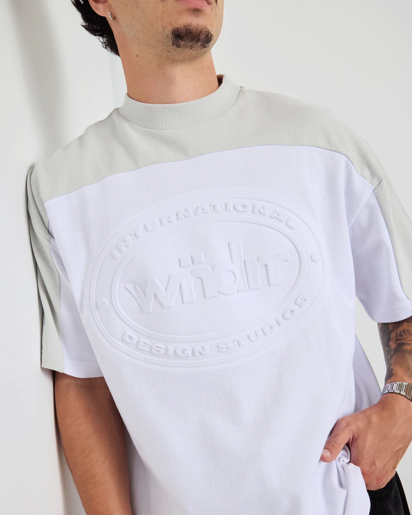 CREDIT PANEL HEAVY WEIGHT TEE - WHITE sold by WNDRR product image thumbnail 2