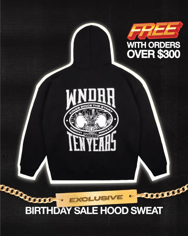 DECADE HOOD SWEAT - BLACK made by WNDRR