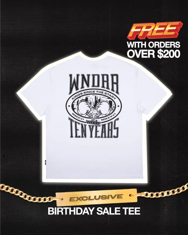 DECADE BOX FIT TEE - WHITE made by WNDRR