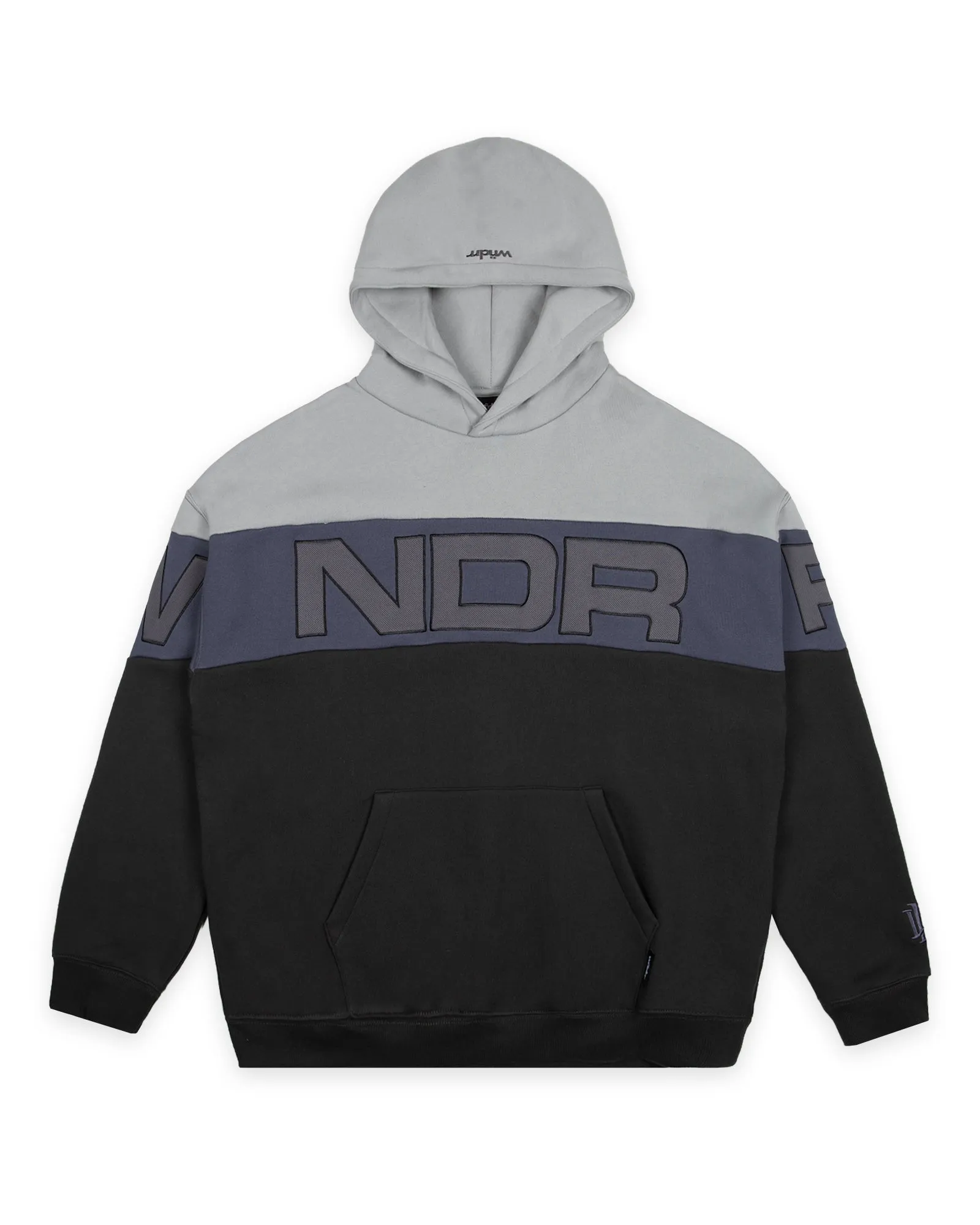 PRIMER PANEL HOOD SWEAT - GREY/FADED BLACK sold by WNDRR