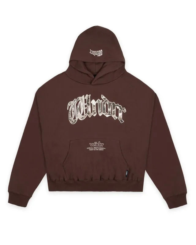 ROGUE BOX FIT HOOD SWEAT - BROWN made by WNDRR