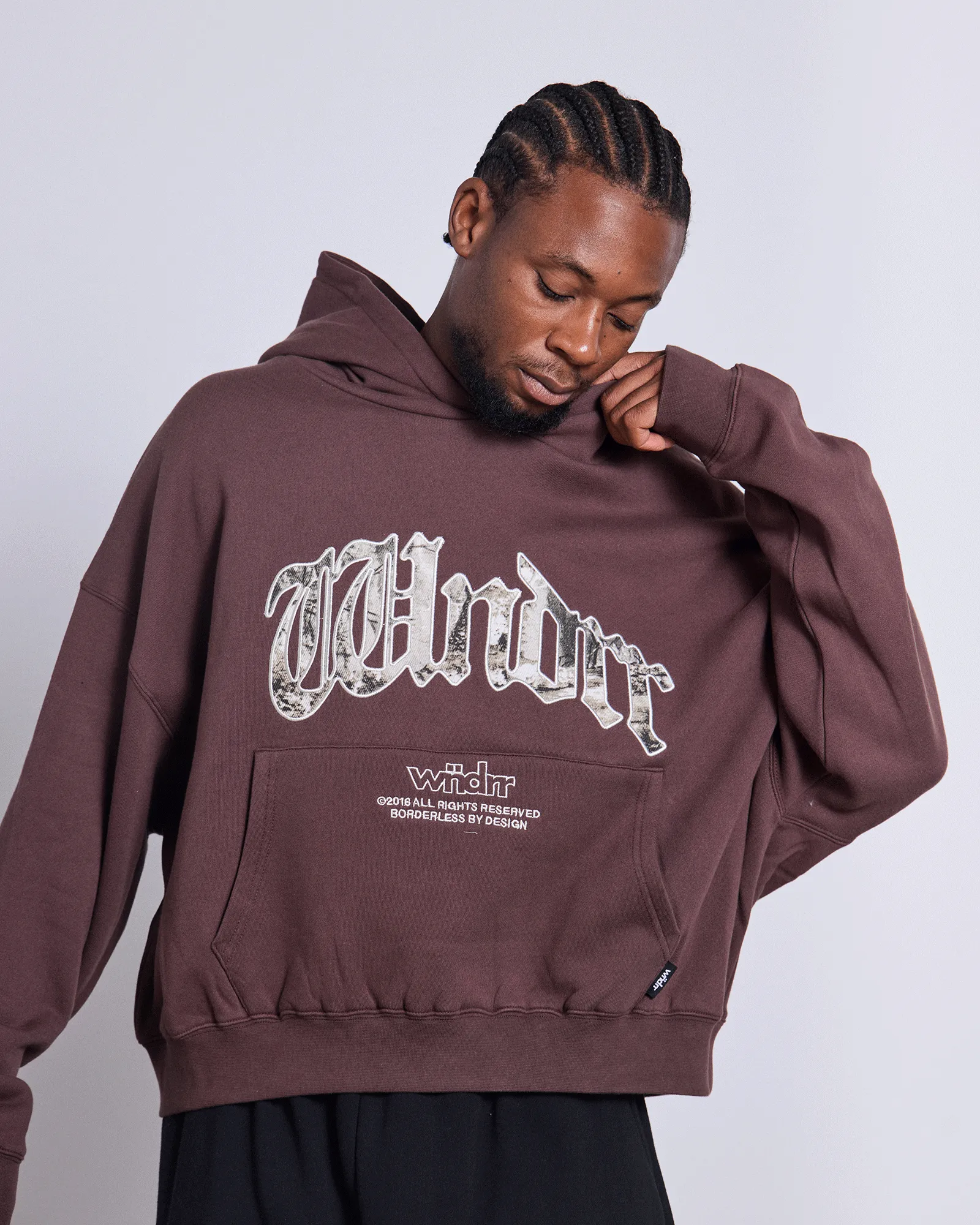 ROGUE BOX FIT HOOD SWEAT - BROWN sold by WNDRR product image thumbnail 2