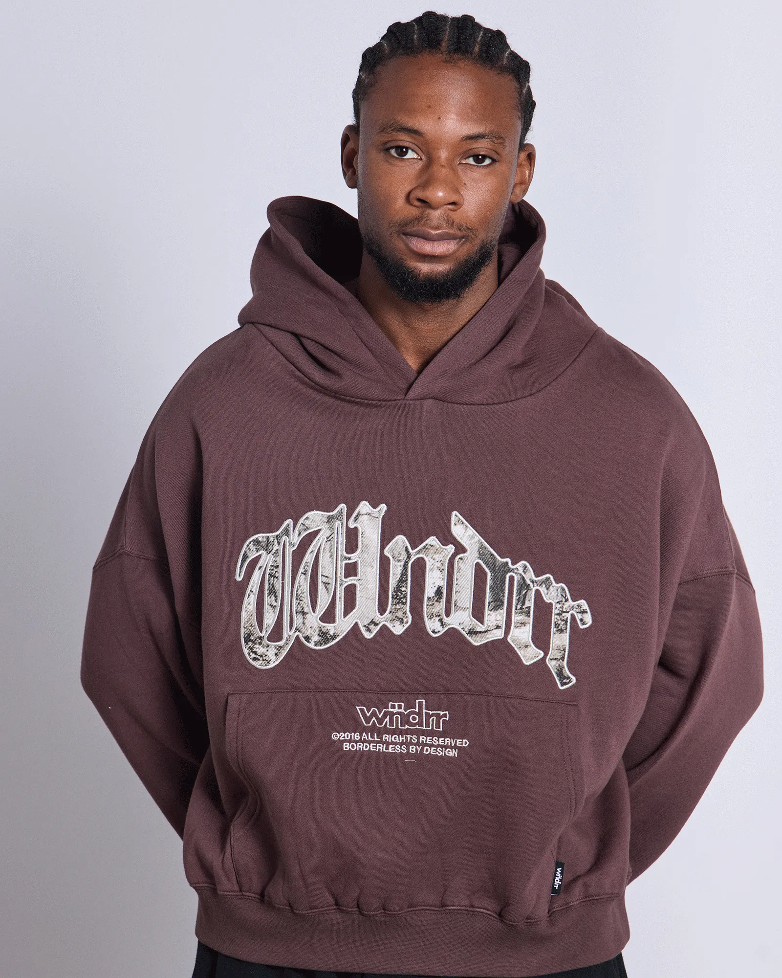 ROGUE BOX FIT HOOD SWEAT - BROWN sold by WNDRR product image thumbnail 4
