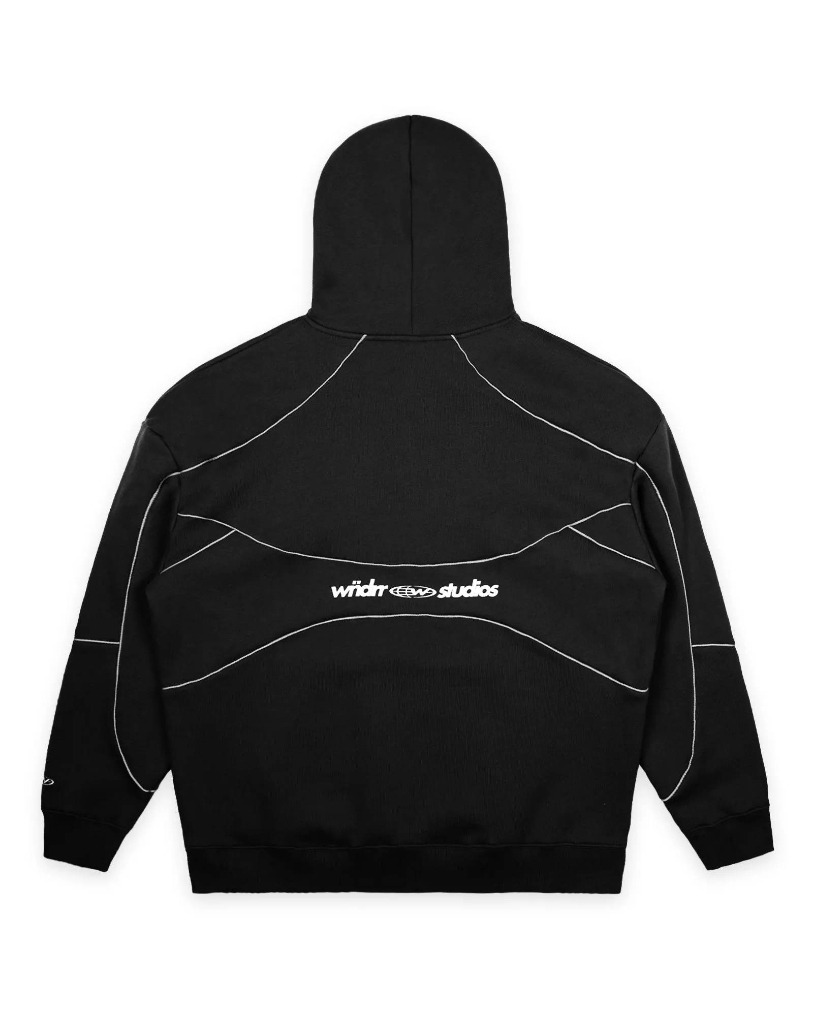 GLOBE PANEL HOOD SWEAT - BLACK sold by WNDRR product image thumbnail 3