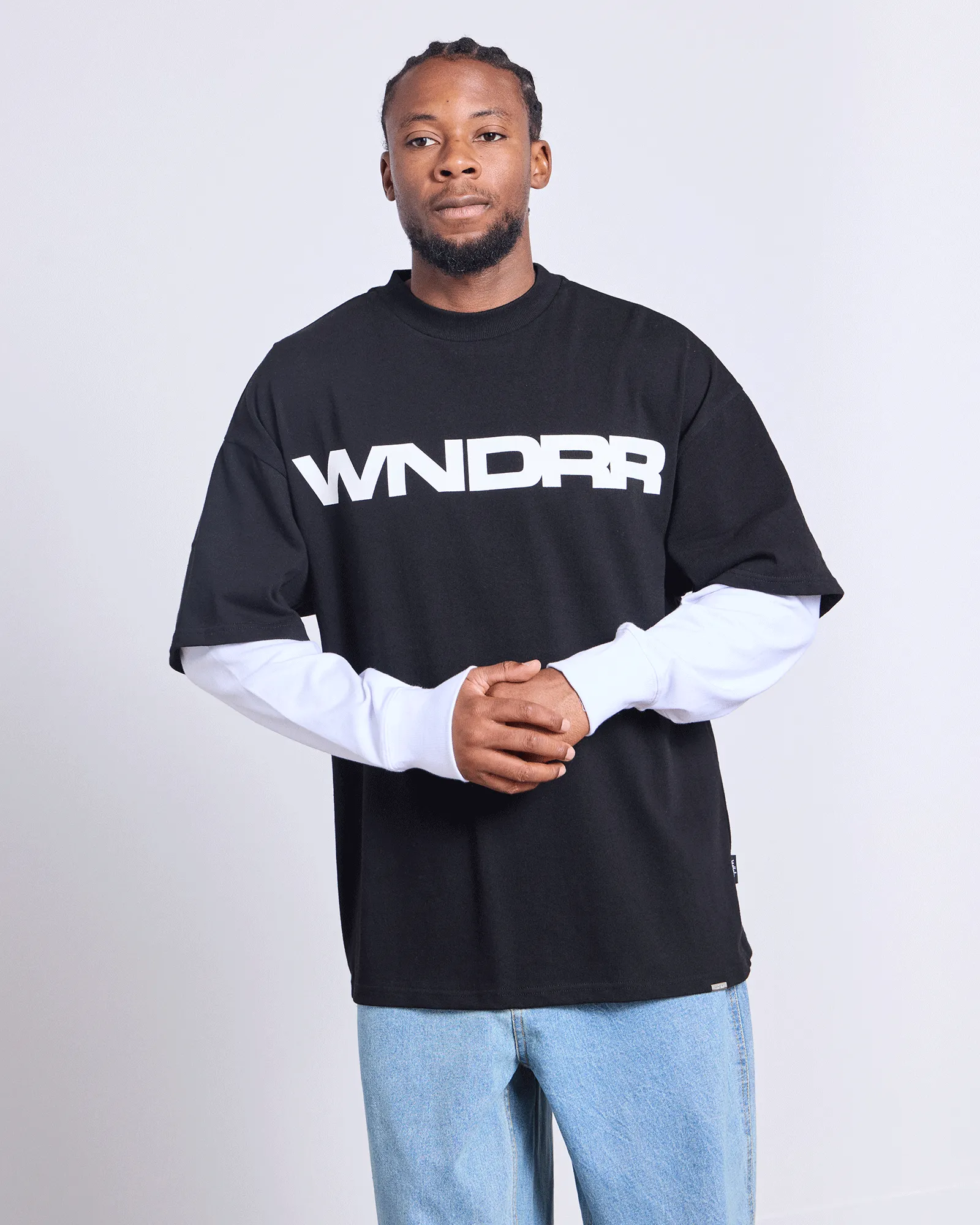 MOTIF LAYERED L/S TEE - BLACK sold by WNDRR product image thumbnail 2