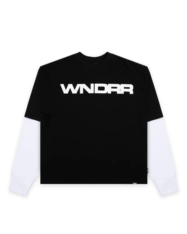 MOTIF LAYERED L/S TEE - BLACK made by WNDRR