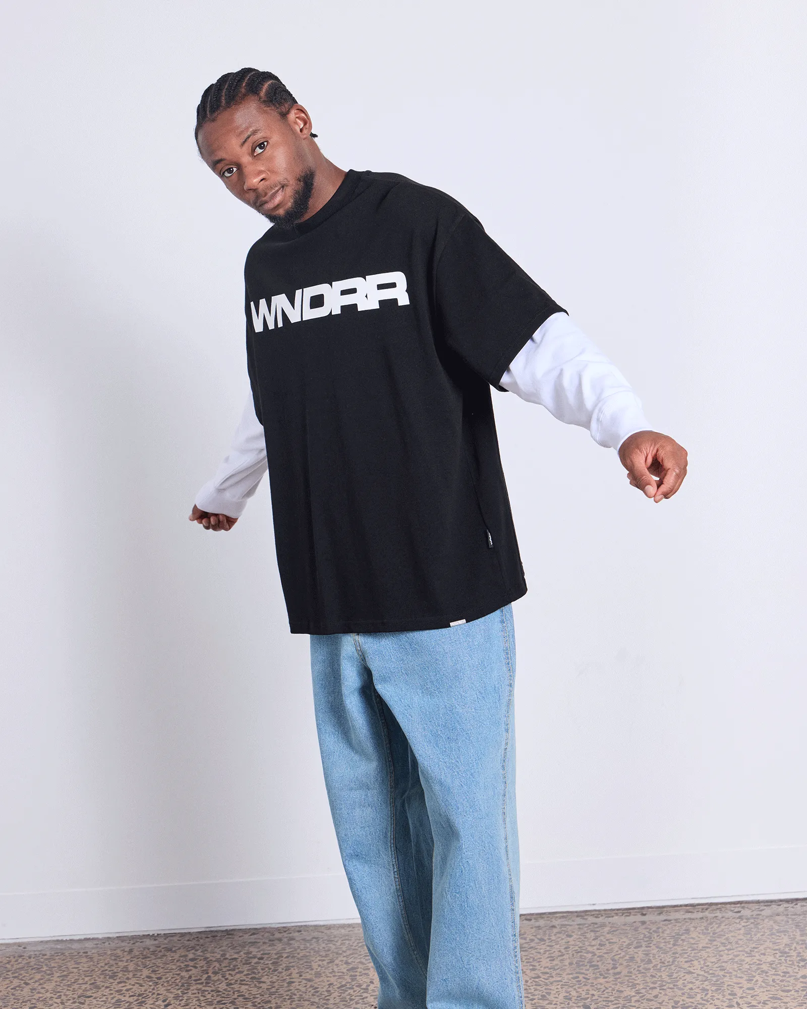 MOTIF LAYERED L/S TEE - BLACK sold by WNDRR product image thumbnail 4