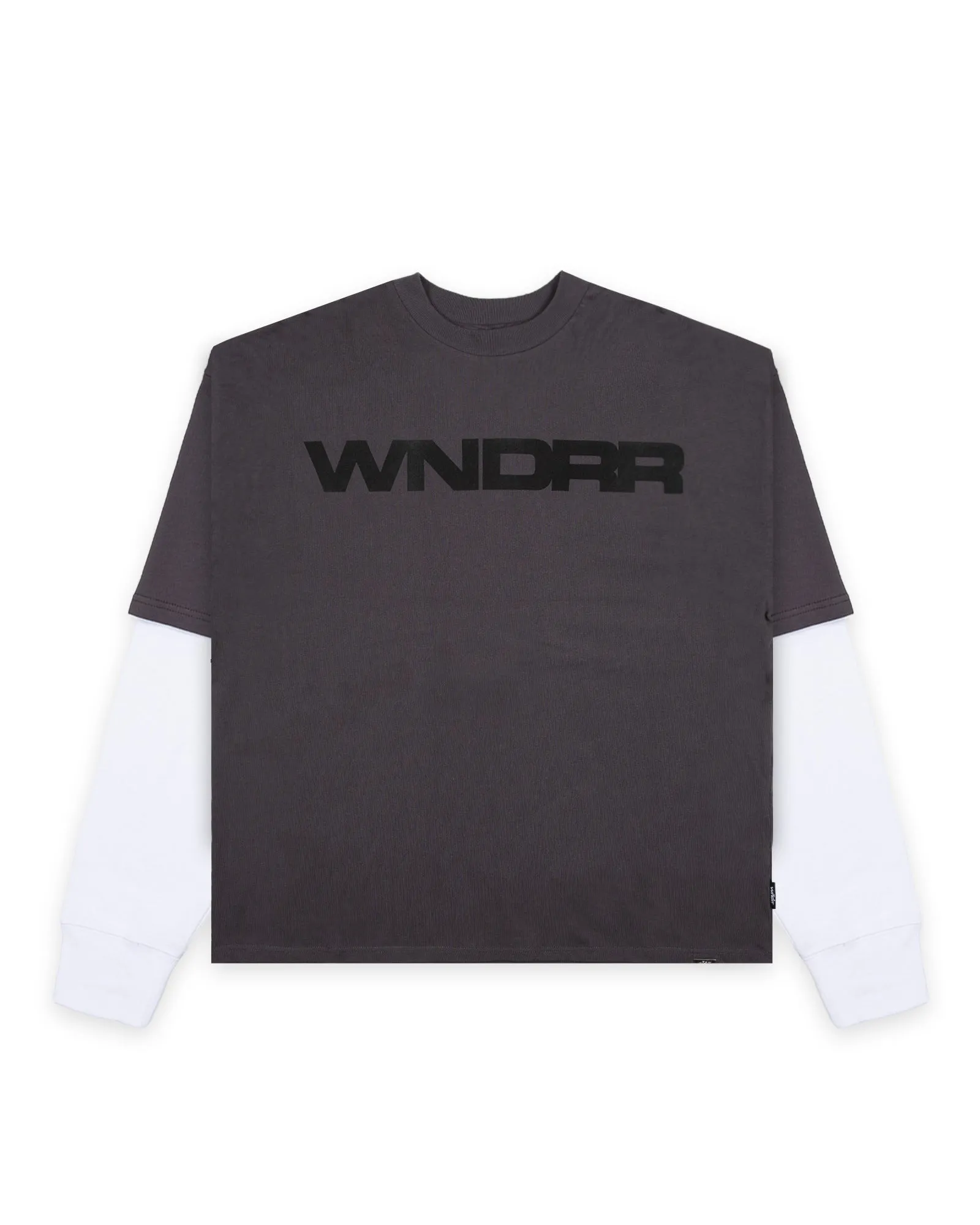 MOTIF LAYERED L/S TEE - CHARCOAL sold by WNDRR