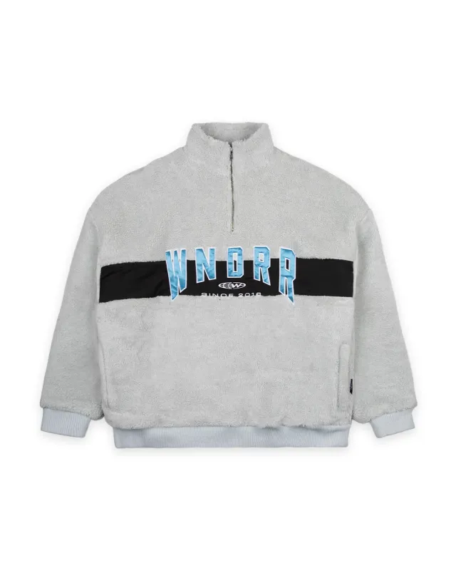 HASHI 1/4 ZIP SHERPA FLEECE - OYSTER made by WNDRR