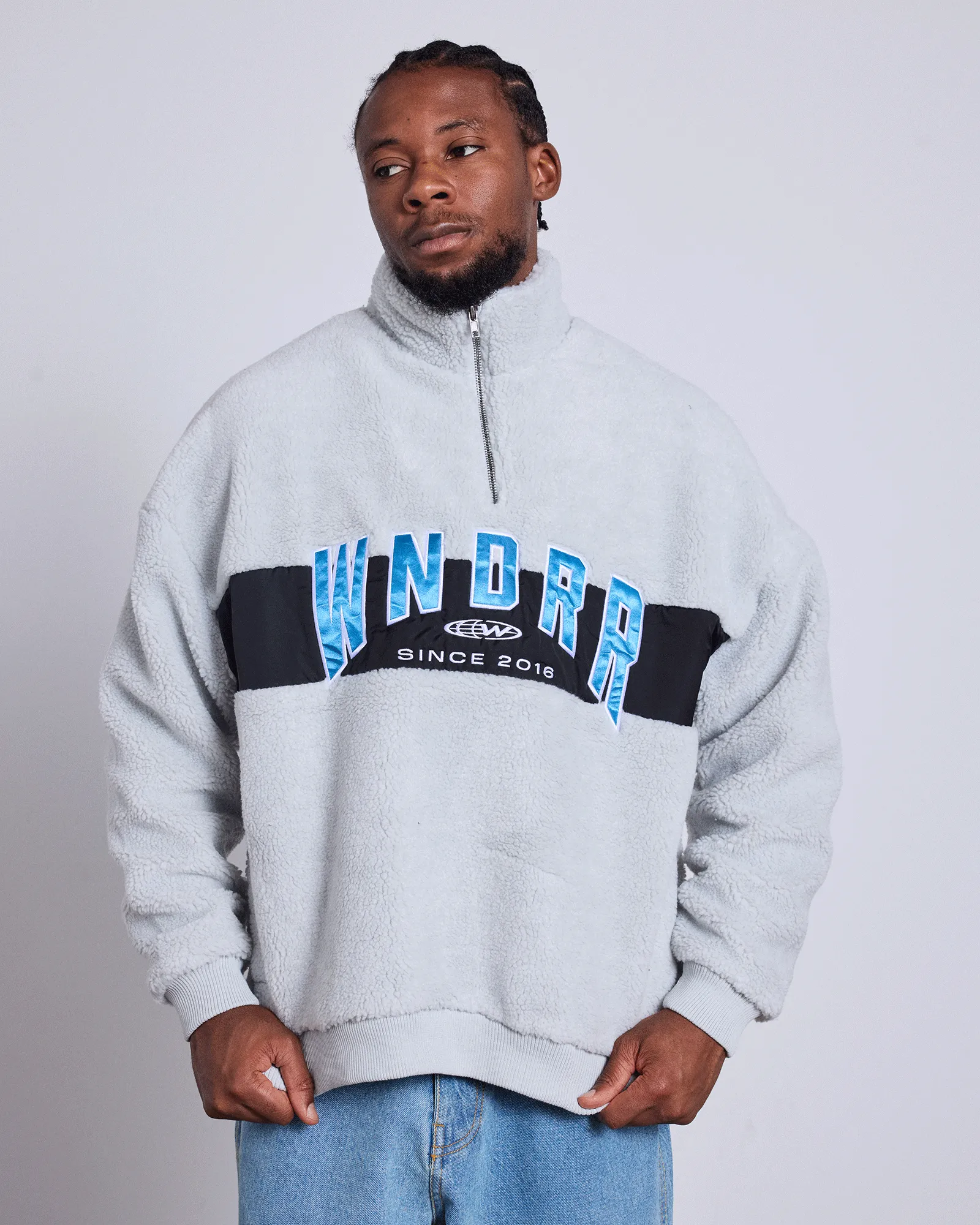 HASHI 1/4 ZIP SHERPA FLEECE - OYSTER sold by WNDRR product image thumbnail 2