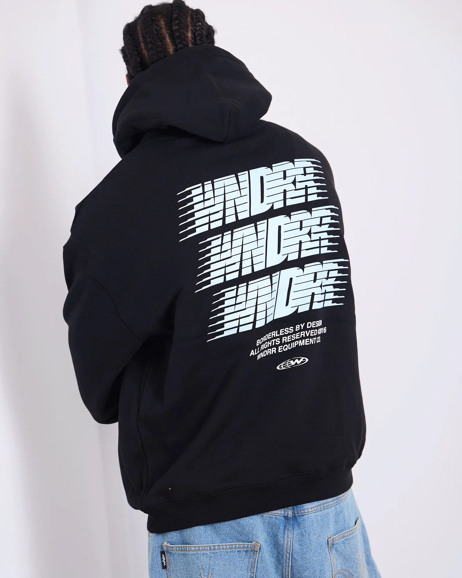 BORDERLESS HOOD SWEAT - BLACK sold by WNDRR product image thumbnail 2