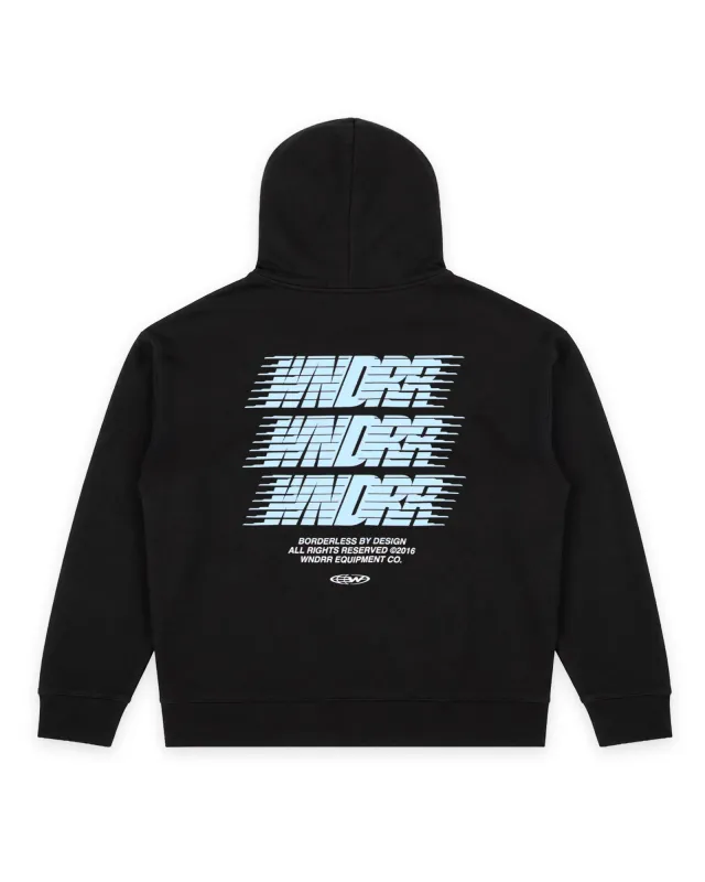 BORDERLESS HOOD SWEAT - BLACK made by WNDRR