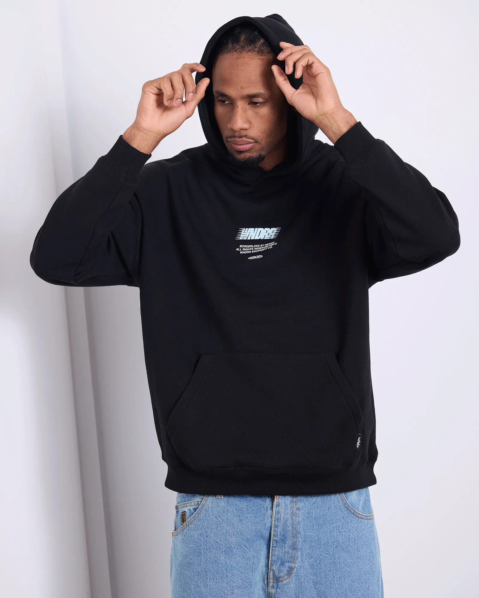 BORDERLESS HOOD SWEAT - BLACK sold by WNDRR product image thumbnail 4