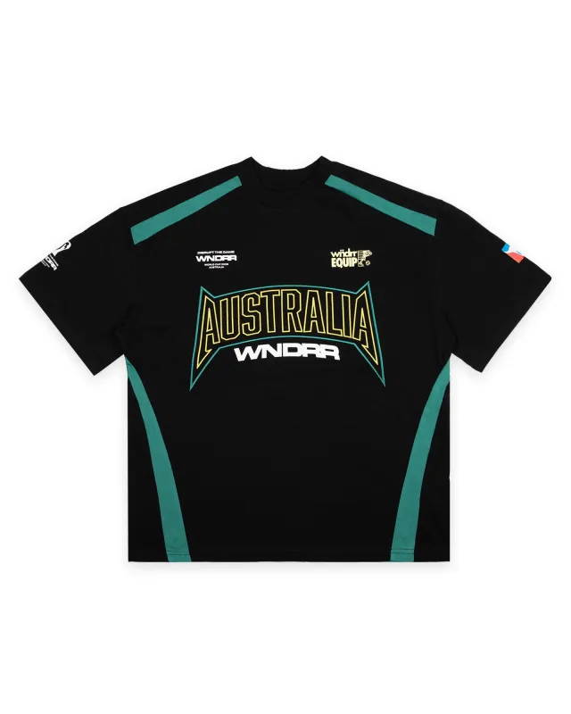 AUSTRALIA WORLD CUP TEE - BLACK/GREEN made by WNDRR
