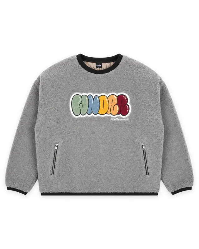 BLISSED SHERPA PULLOVER - CEMENT GREY made by WNDRR