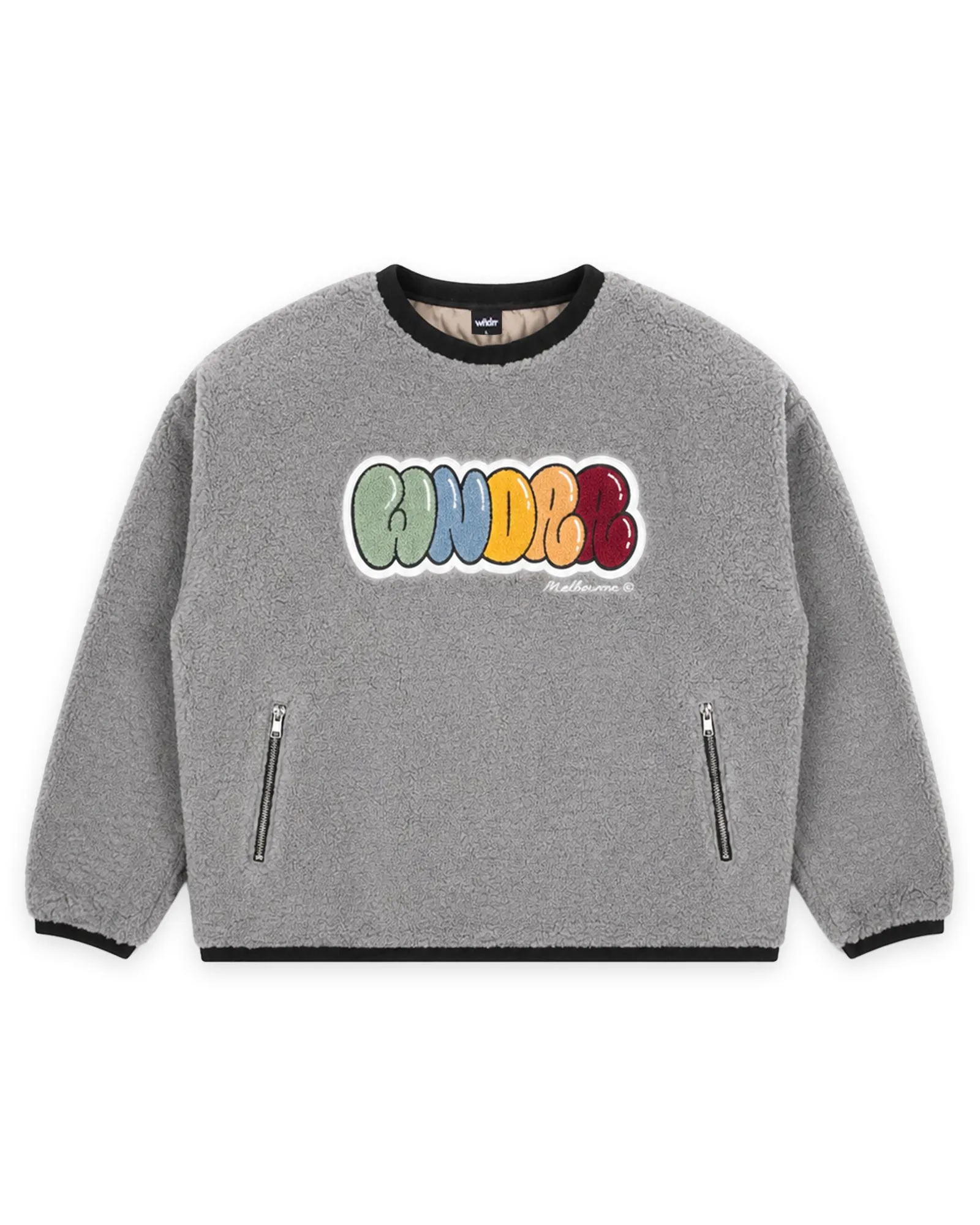BLISSED SHERPA PULLOVER - CEMENT GREY sold by WNDRR