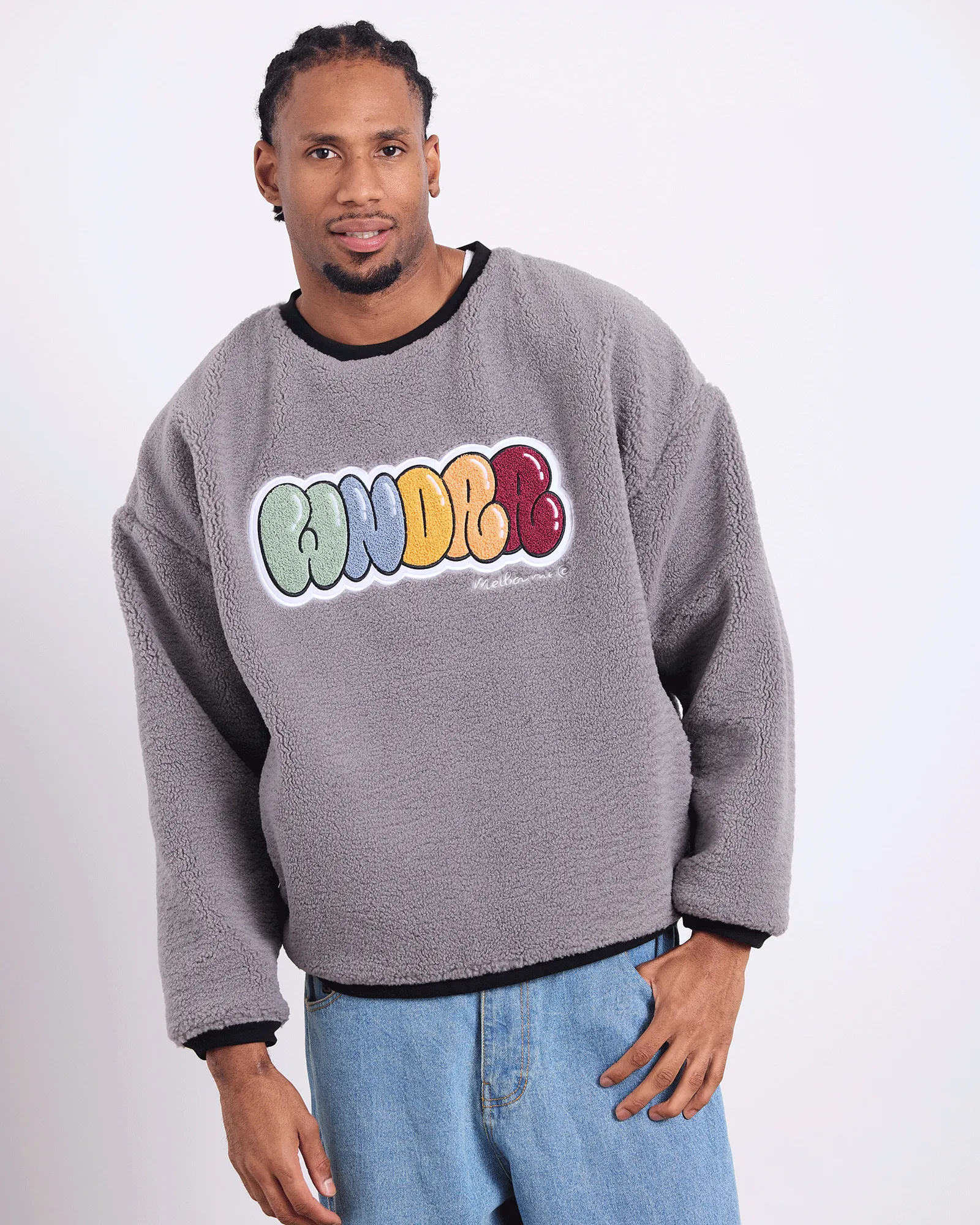 BLISSED SHERPA PULLOVER - CEMENT GREY sold by WNDRR product image thumbnail 2