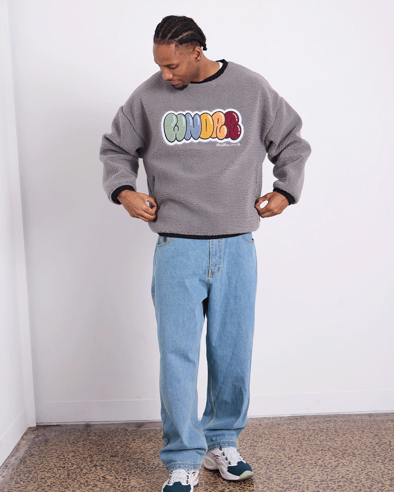 BLISSED SHERPA PULLOVER - CEMENT GREY sold by WNDRR product image thumbnail 4