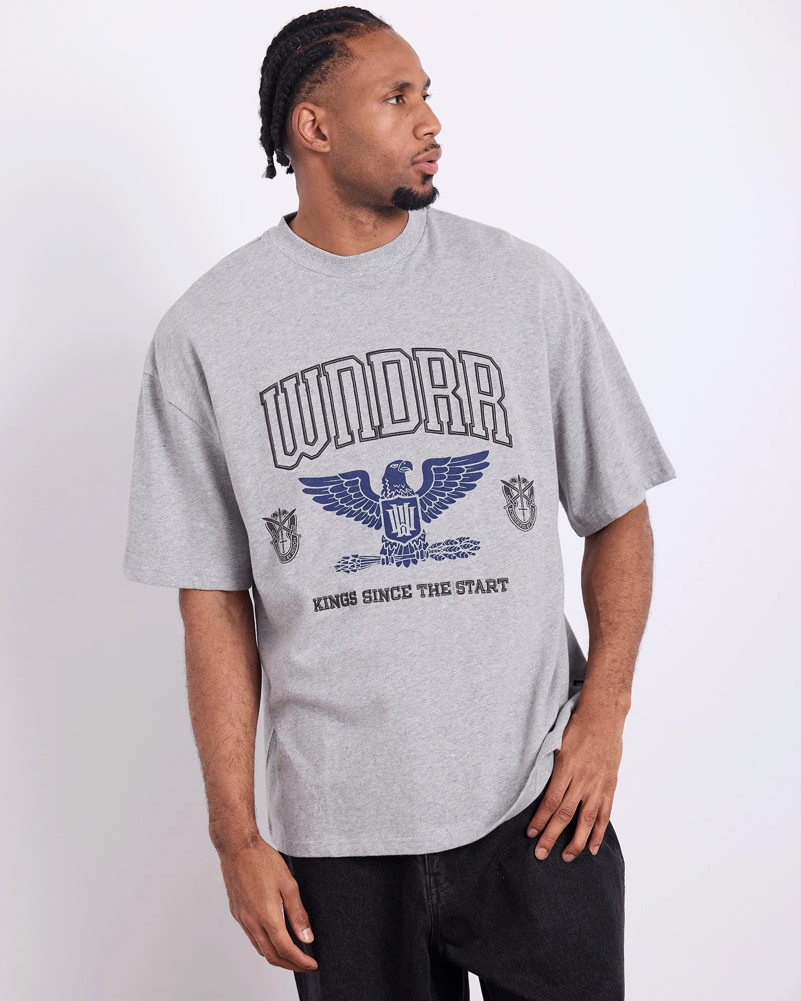 RIOT HEAVY WEIGHT TEE - GREY MARLE sold by WNDRR product image thumbnail 2