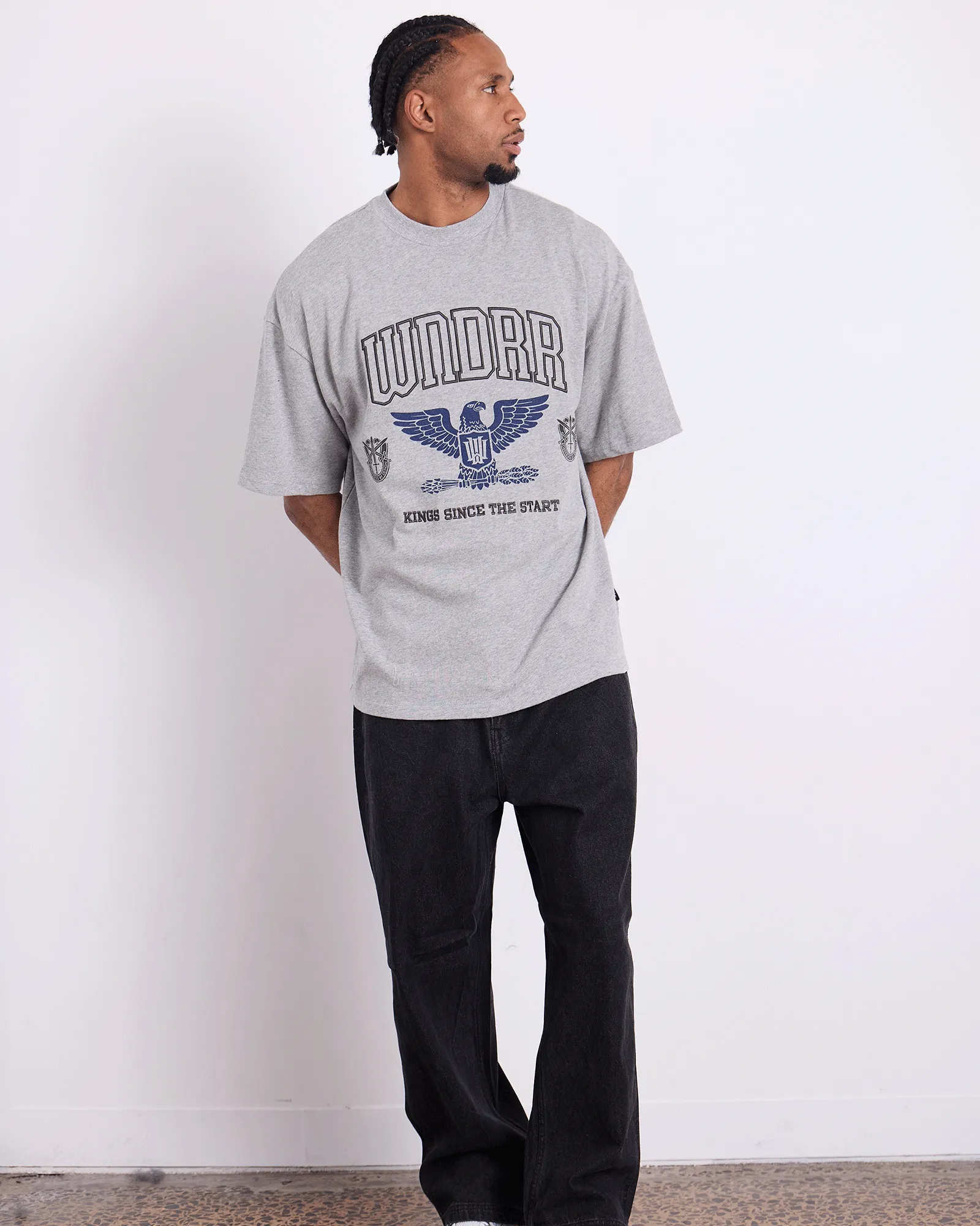 RIOT HEAVY WEIGHT TEE - GREY MARLE sold by WNDRR product image thumbnail 4
