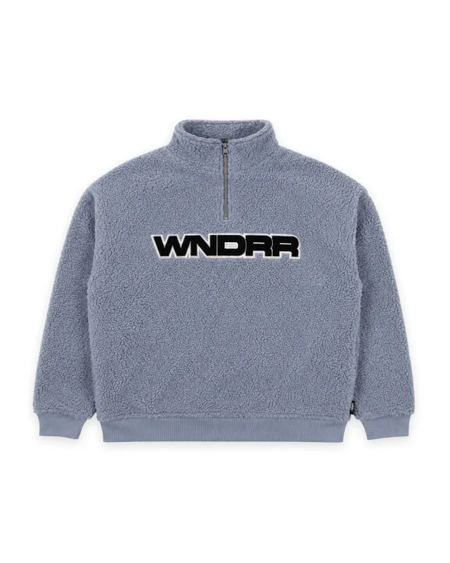 MOTIF 1/4 ZIP SHERPA FLEECE - BLUE made by WNDRR