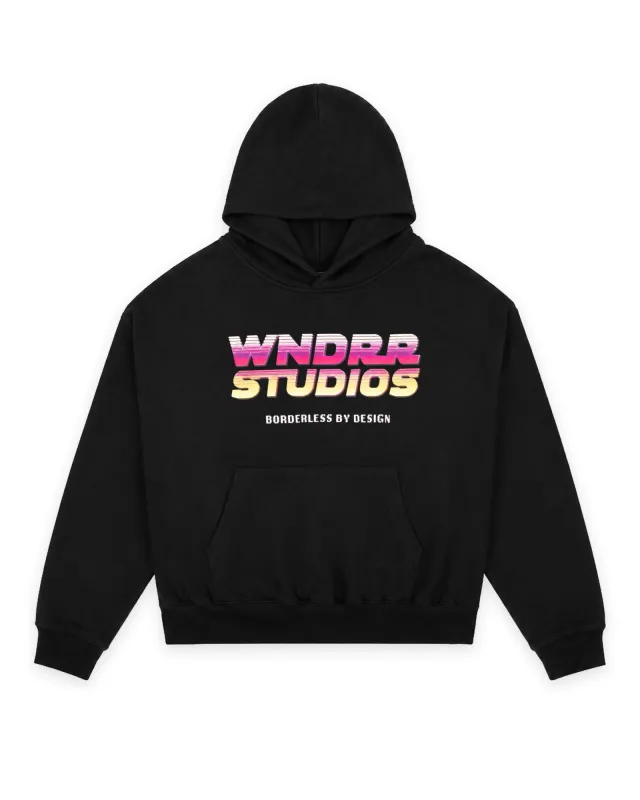 ARCADE BOX FIT HOOD SWEAT - WASHED BLACK made by WNDRR