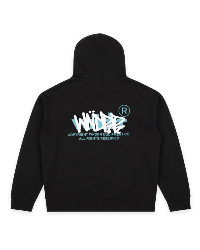 TAGGED HOOD SWEAT - BLACK made by WNDRR