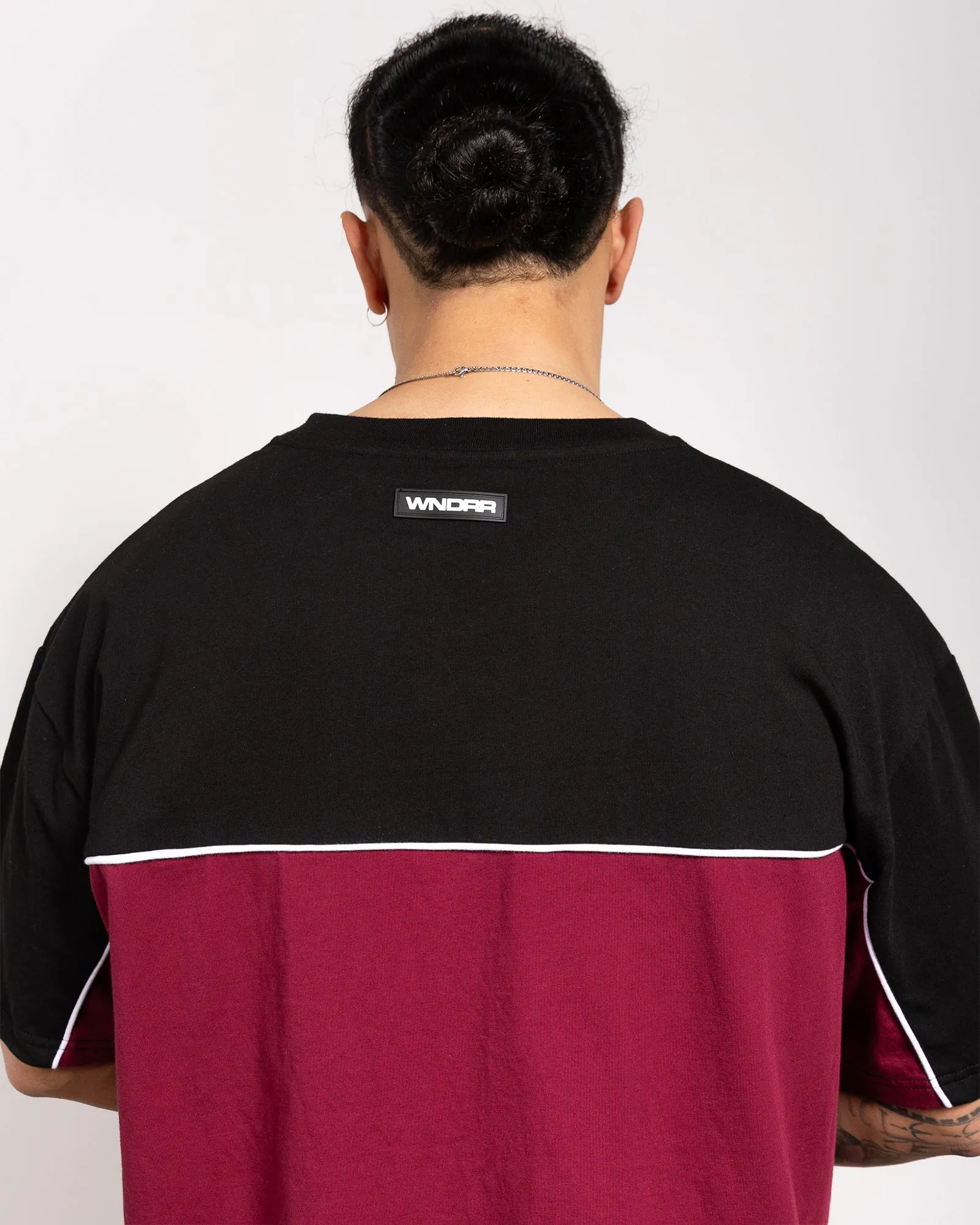 CHANNEL PANEL BOX FIT TEE - BLACK/RED sold by WNDRR product image thumbnail 4